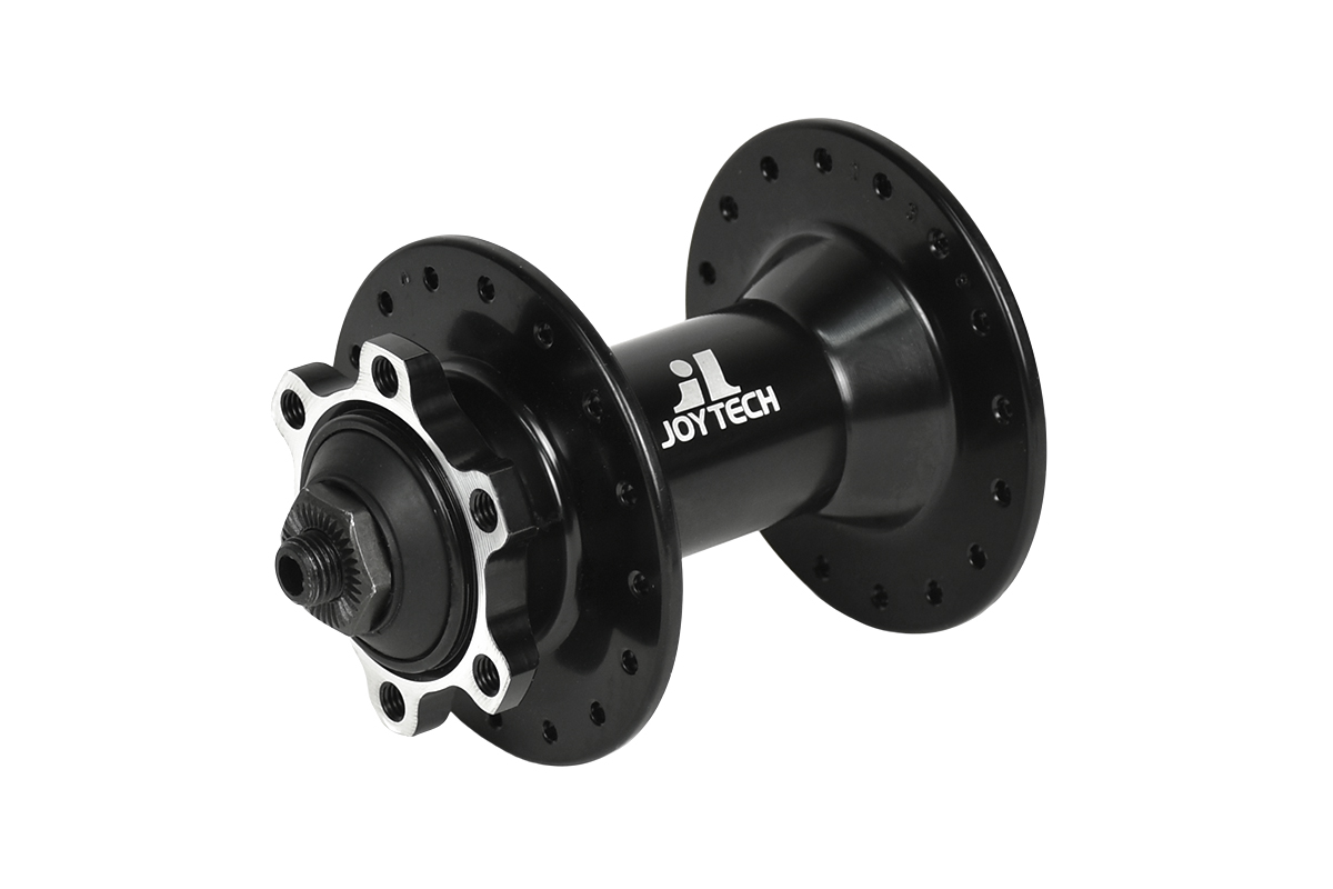 Втулка Joytech D761DSE-SL передняя, алюминиевая, под диск, крепление IS6, 6 болтов, 32Н 9x108x100, с эксцентриком, черная Втулка Joytech D761DSE-SL передняя, алюминиевая, под диск, крепление IS6, 6 болтов, 32Н 9x108x100, с эксцентриком, черная