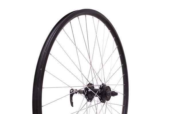 Колесо 27,5"MTB заднее,под трещотку,дв.обод Qijian DA-18 27,5" 36H,втулка Solon DH701R 36H Disc,конусные подшипники,крепление IS6,эксцентрик,черный